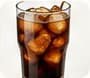 A glass of cola with ice
